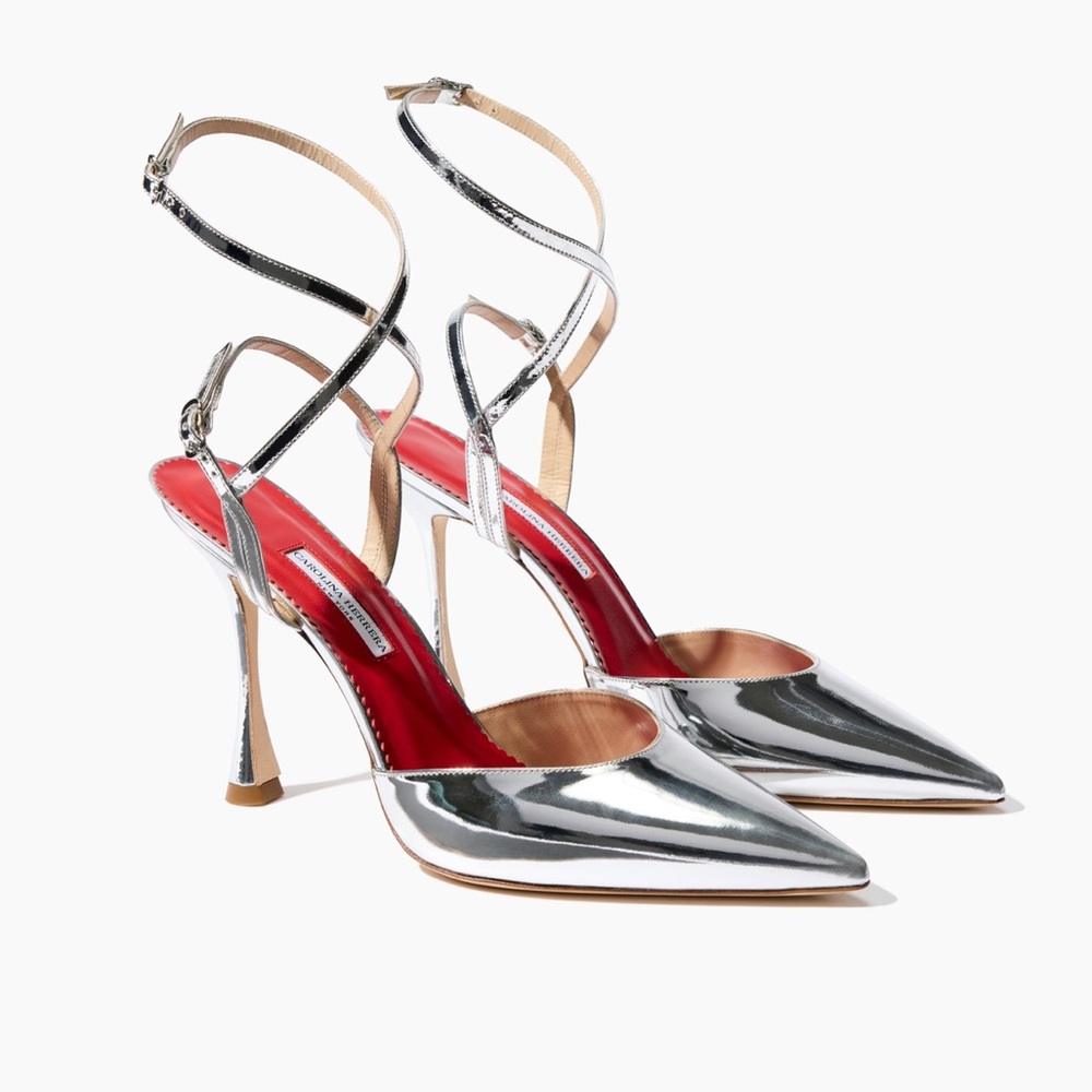 Carolina Herrera Strappy Pumps silver